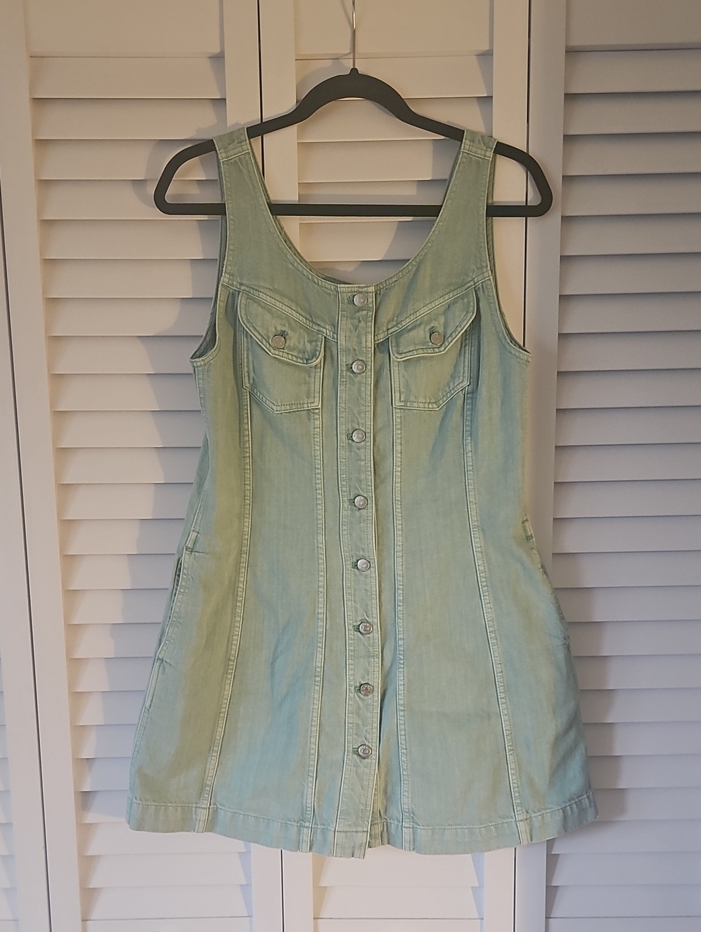 Madewell Mint Green Denim Mini Dress